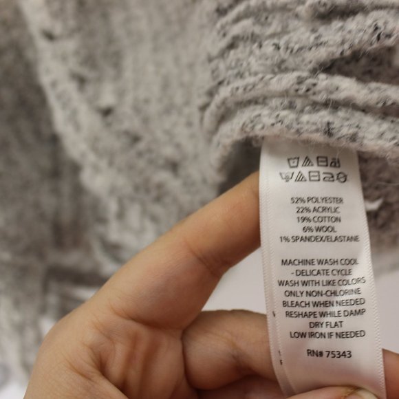 RUBY MOON Grey Marled Cut-Out Detail Sweater M - Picture 4 of 5